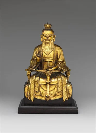 明早期 陳彥清造鎏金銅老子像|Daoist immortal Laozi