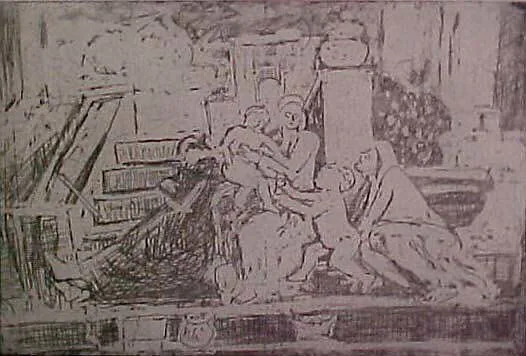The Holy Family on the Steps, from ¦The Poussin Project: A Series of Prints after Nicolas Poussin¦ — Leon Kossoff