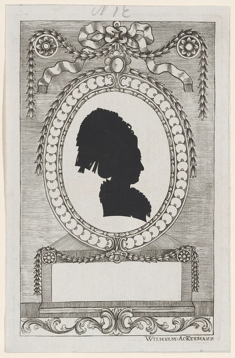 Silhouette of Gräfin Enzenberg, Stiftsfräulein — Wilhelm Ackermann