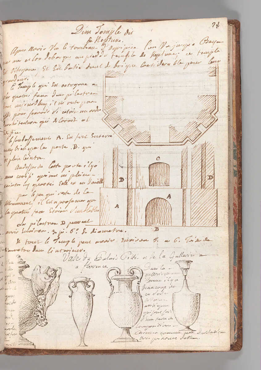 Notebook with Views of the Excavations at Herculaneum and of Other Italian Cities — Jérôme Charles Bellicard
