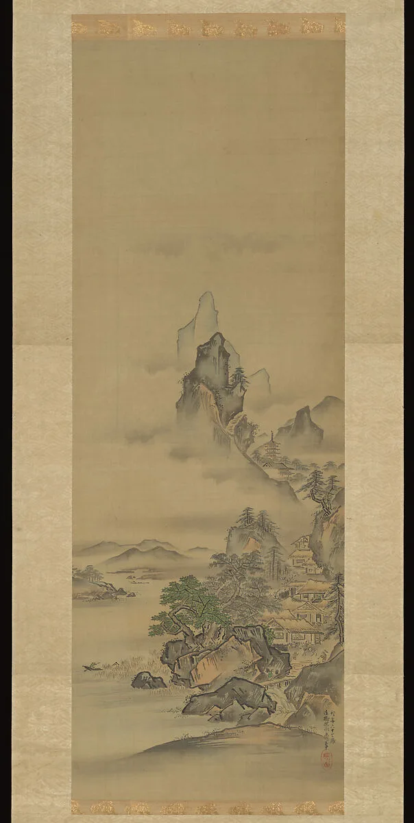 狩野探水守常筆 蓬莱山・瀟湘八景図|Mount Penglai with Eight Views of Xiao and Xiang — Kano Tansui Moritsune