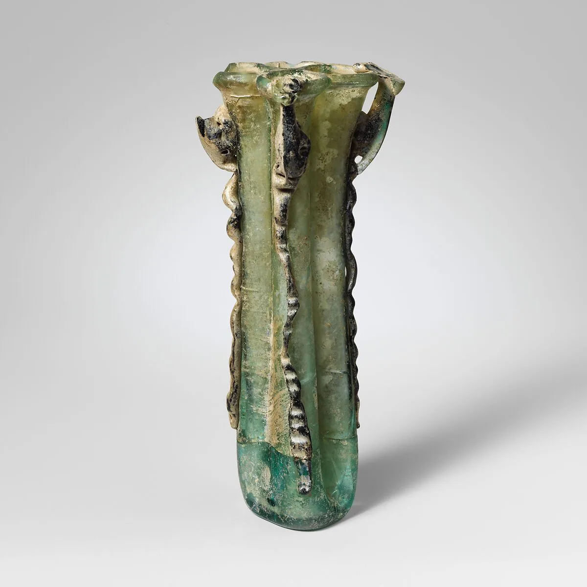 Glass cosmetic flask with four compartments (kohl tube) — Unknown