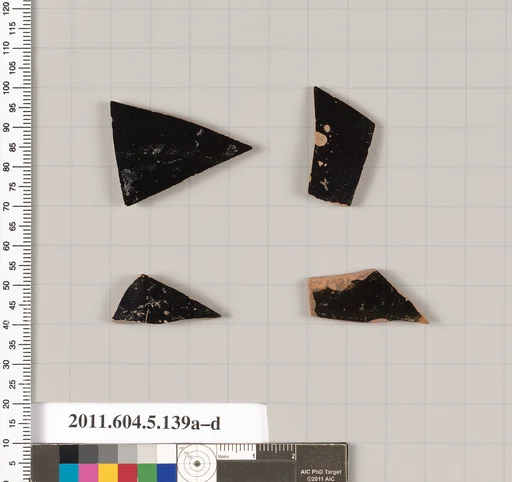 Terracotta fragments of kylikes (drinking cups)