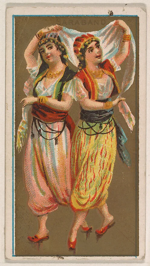 Saraband, from National Dances (N225, Type 1) issued by Kinney Bros. — Kinney Brothers Tobacco Company