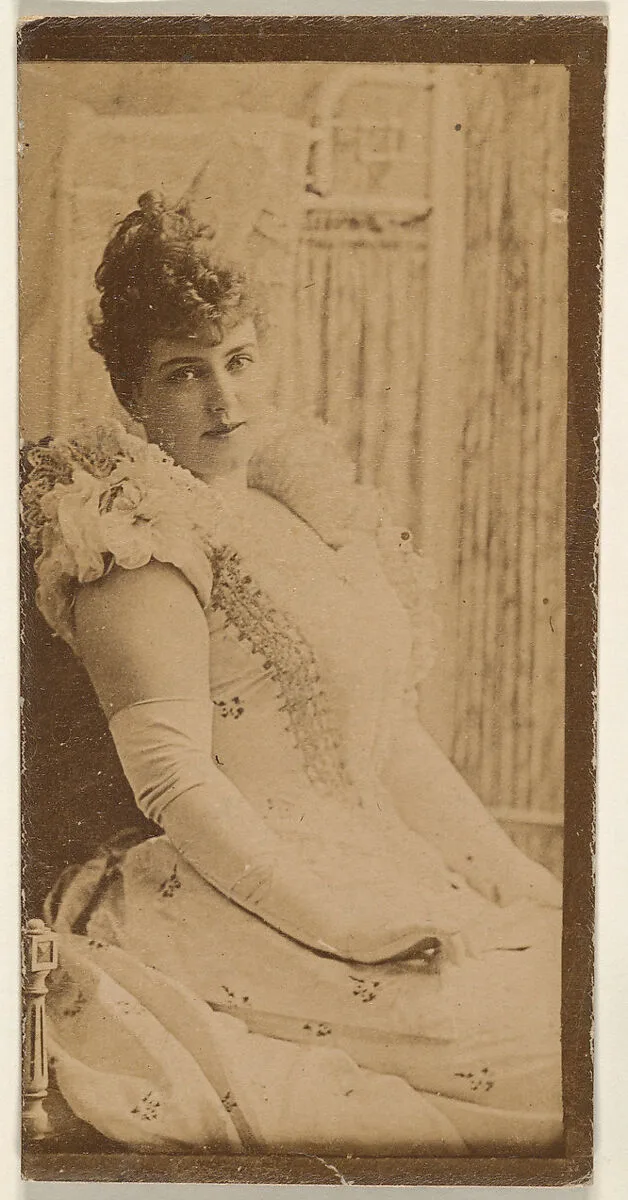 Seated actress wearing long white gloves, from the Actresses series (N668) — Unknown