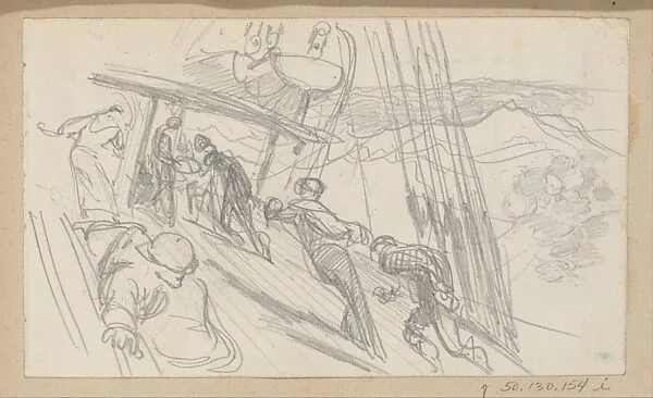 Sailors on Sloping Deck (from Scrapbook) — John Singer Sargent