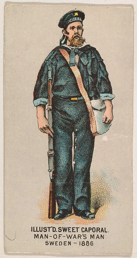 Man-of-War's Man, Sweden, 1886, from the Military Series (N224) issued by Kinney Tobacco Company to promote Sweet Caporal Cigarettes — Kinney Brothers Tobacco Company