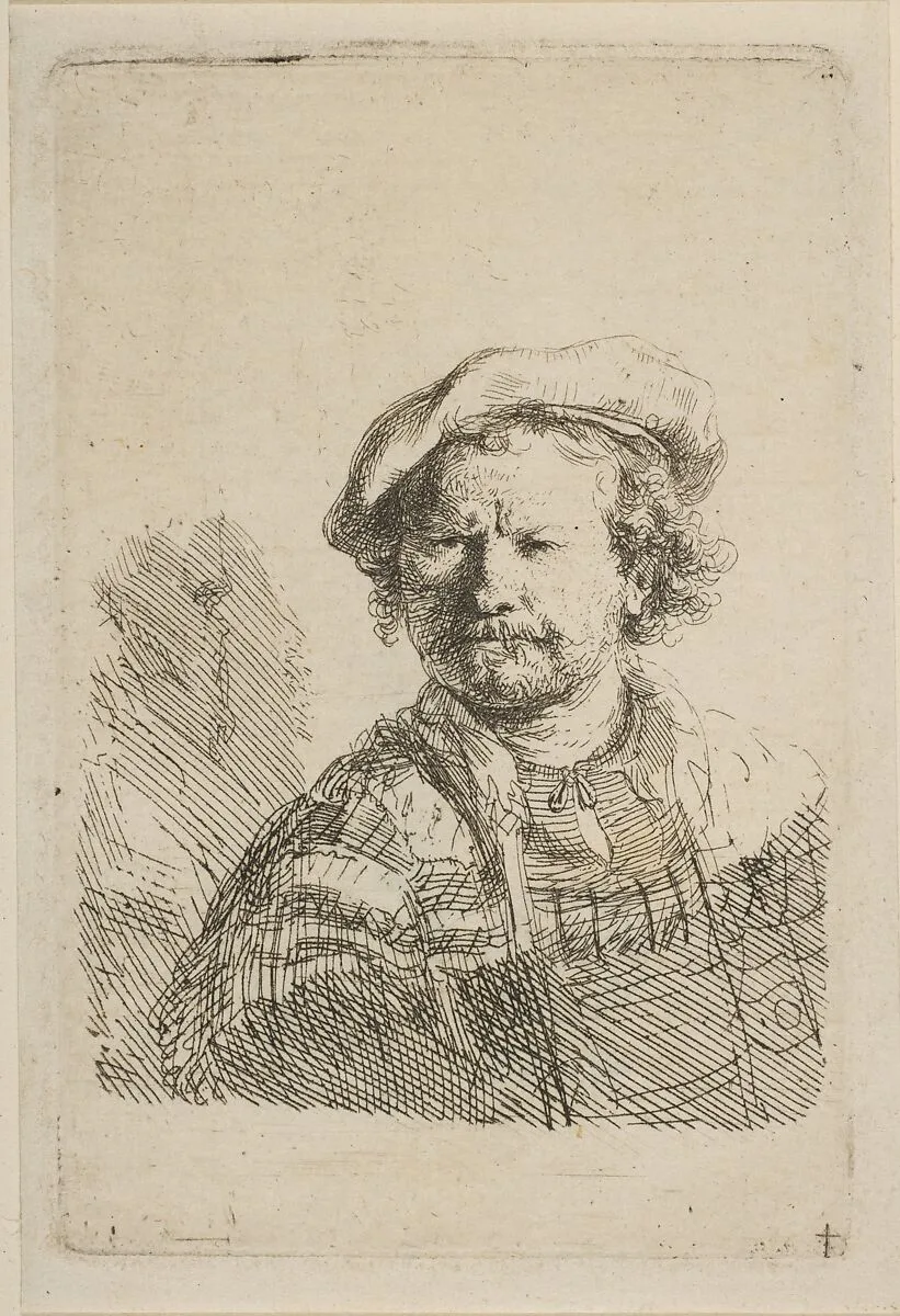 Self-Portrait in a Flat Cap and Embroidered Dress — Rembrandt (Rembrandt van Rijn)