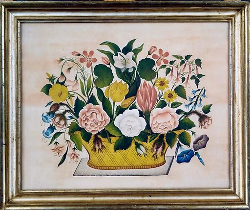 Yellow Basket of Flowers