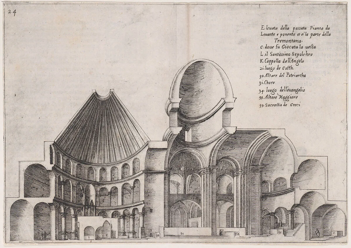 20th Plate, from Trattato delle Piante & Immagini de Sacri Edifizi di Terra Santa (Treatise of the Plans & Images of the Sacred Buildings of the Holy Land) — Jacques Callot|Bernardino Amico|Pietro Cecconcelli