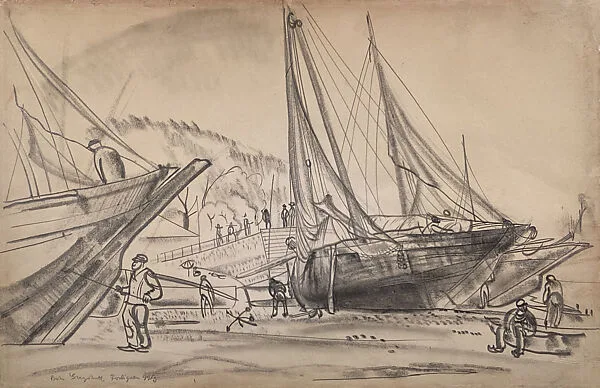 Ships at Dock — Boris Grigoriev