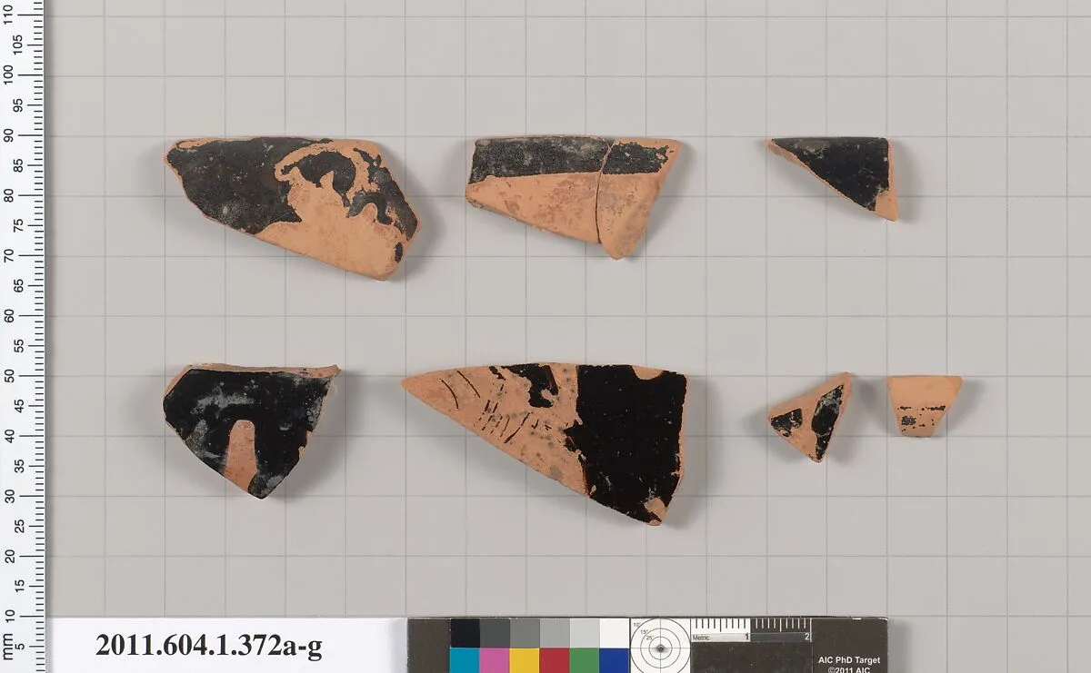 Terracotta fragments of a kylix (drinking cup) — Unknown