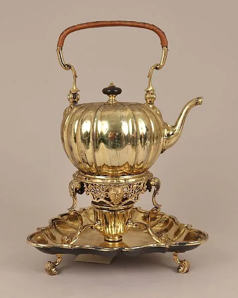 Kettle with stand, cover, and tray — Elkington & Co.