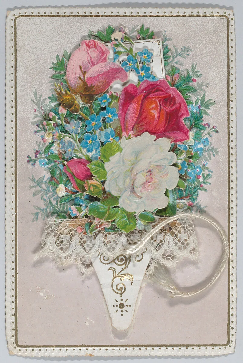 Valentine - Name Day Celebration - bouquet with tassel — Anonymous, British, 19th century