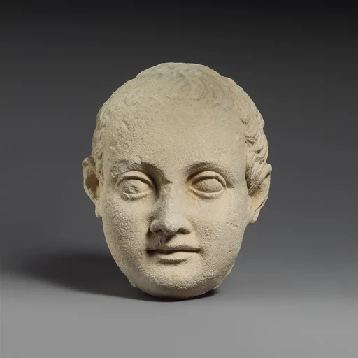 Limestone head of a boy