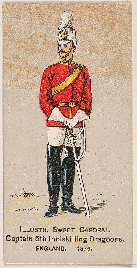 Captain, 6th Inniskilling Dragoons, England, 1879, from the Military Series (N224) issued by Kinney Tobacco Company to promote Sweet Caporal Cigarettes — Kinney Brothers Tobacco Company