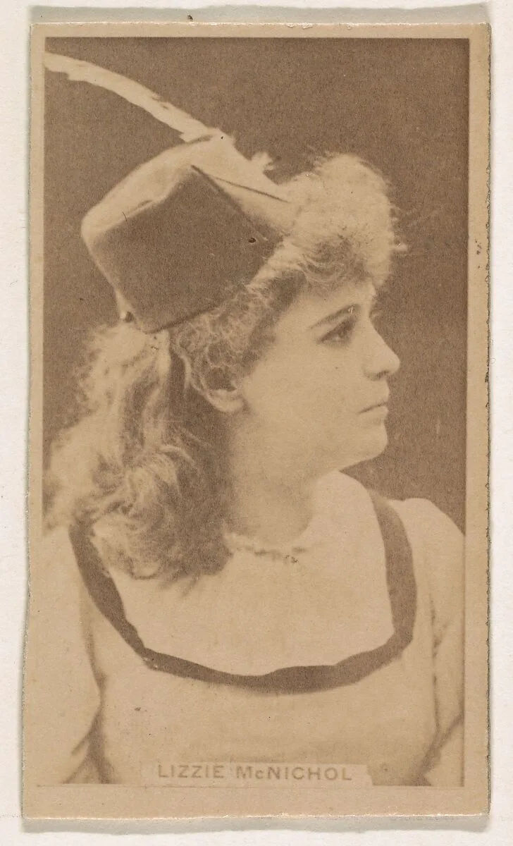 Lizzie McNichol, from the Actresses series (N245) issued by Kinney Brothers to promote Sweet Caporal Cigarettes — Kinney Brothers Tobacco Company