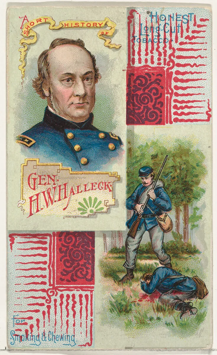 A Short History: General Henry W. Halleck, from the Histories of Generals series (N114) issued by W. Duke, Sons & Co. to promote Honest Long Cut Smoking and Chewing Tobacco — Knapp & Company|W. Duke, Sons & Co.