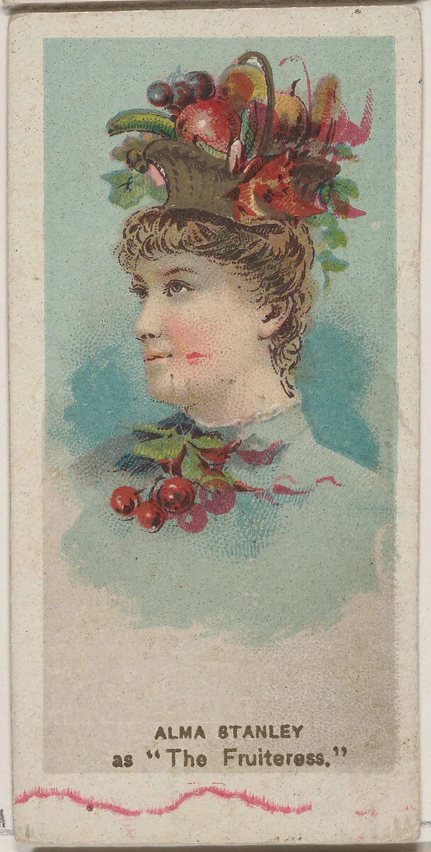 Alma Stanley as "The Fruiteress," from the series Fancy Dress Ball Costumes (N73) for Duke brand cigarettes — W. Duke, Sons & Co.|Knapp & Company