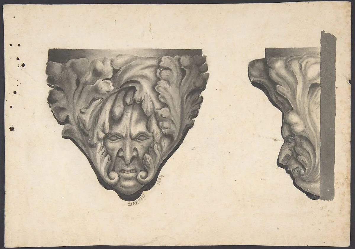 Sketches of Carved Medieval Bosses — John Darkin