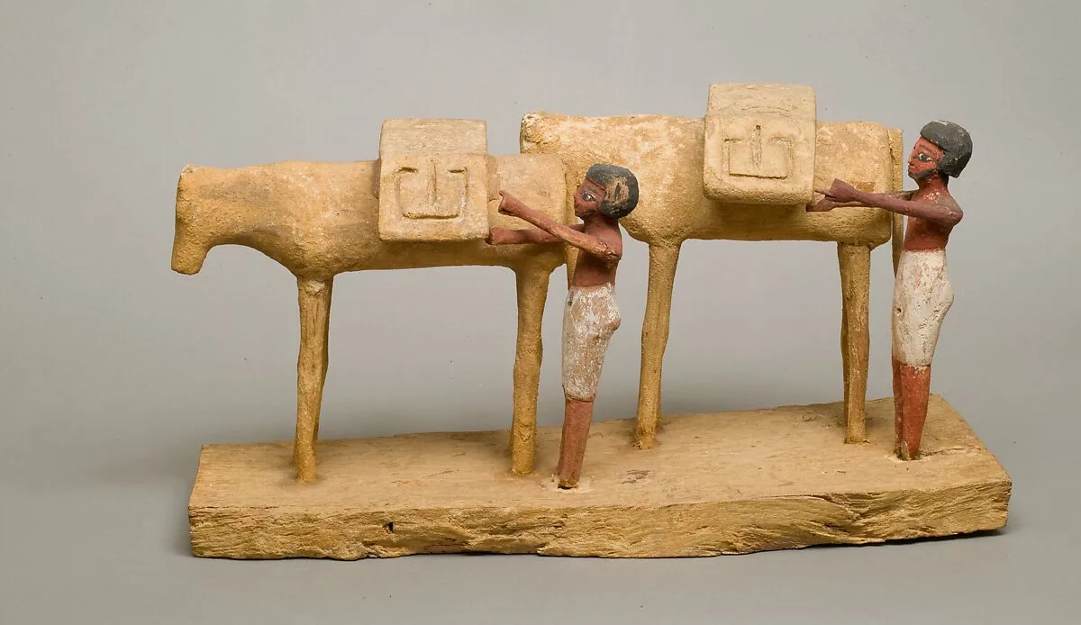 Model of Two Donkeys with Drivers — Unknown