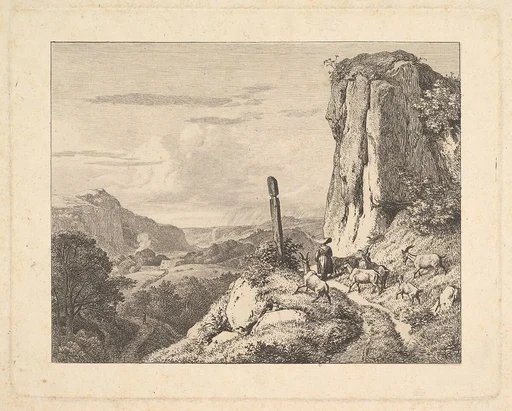 Young Woman with Six Goats