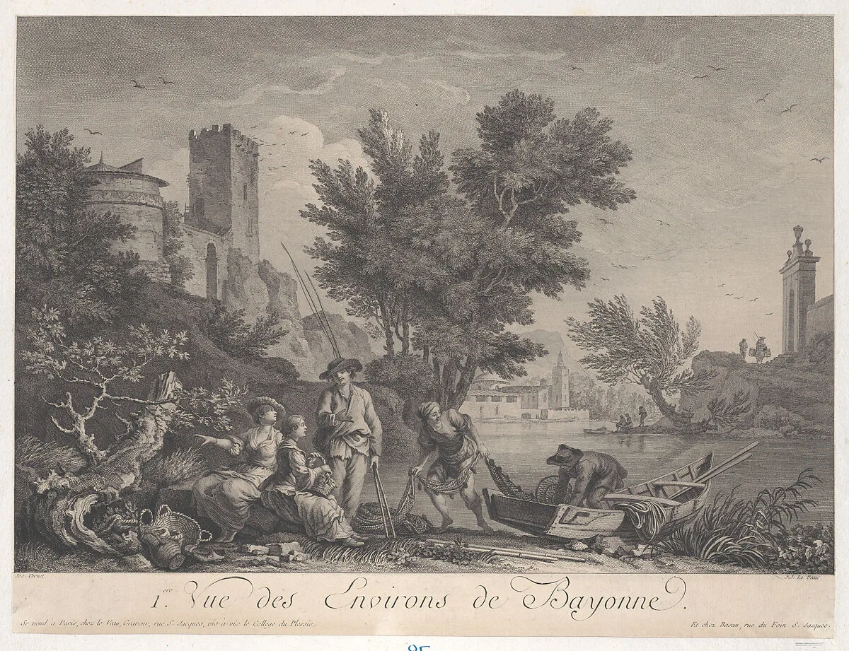 First View of the Surroundings of Bayonne — Joseph Vernet|Jean Jacques Le Veau
