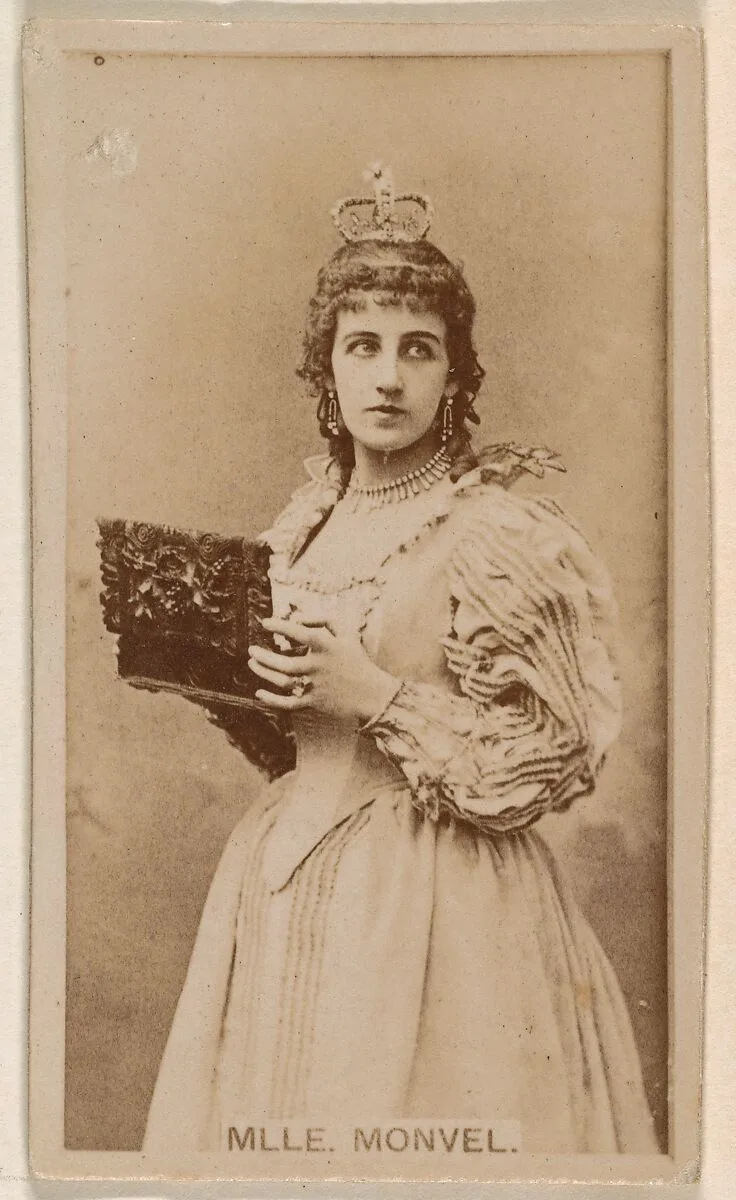 Mlle. Monvel, from the Actresses series (N245) issued by Kinney Brothers to promote Sweet Caporal Cigarettes — Kinney Brothers Tobacco Company
