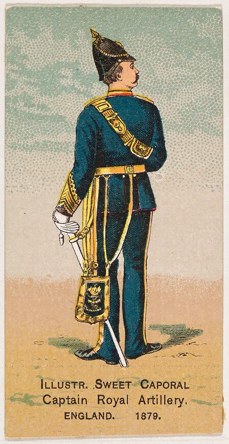Captain, Royal Artillery, England, 1879, from the Military Series (N224) issued by Kinney Tobacco Company to promote Sweet Caporal Cigarettes — Kinney Brothers Tobacco Company