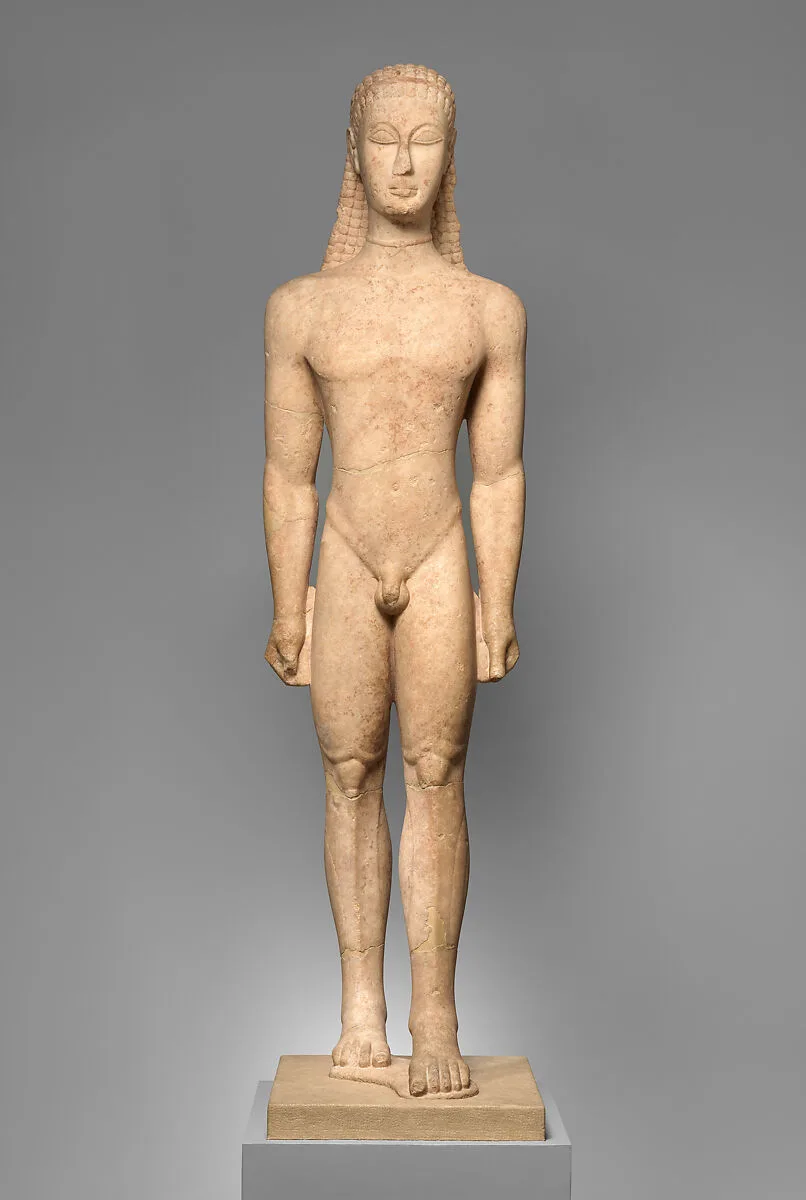 Marble statue of a kouros (youth) — Unknown