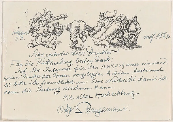 Postcard, August 15, 1936 (Merry elves) — Oskar Bangemann