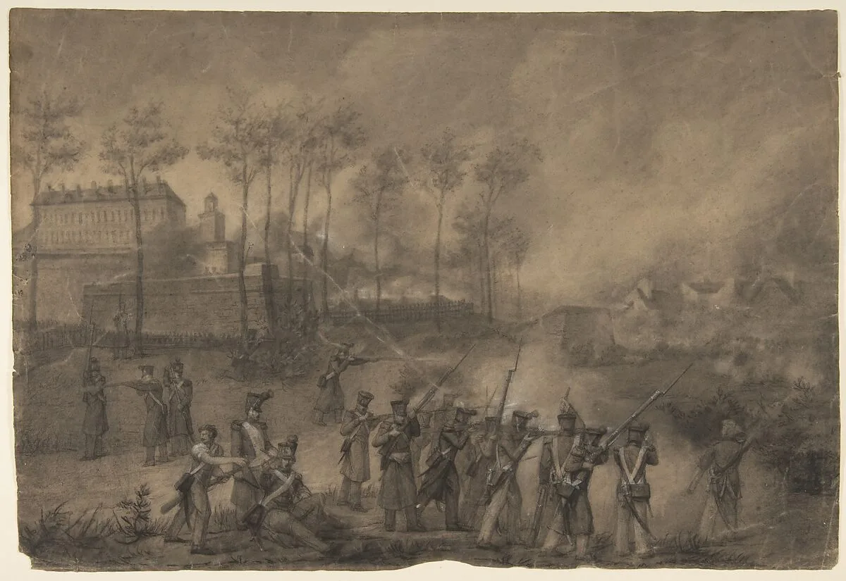 Battle Scene — Anonymous, French, 19th century