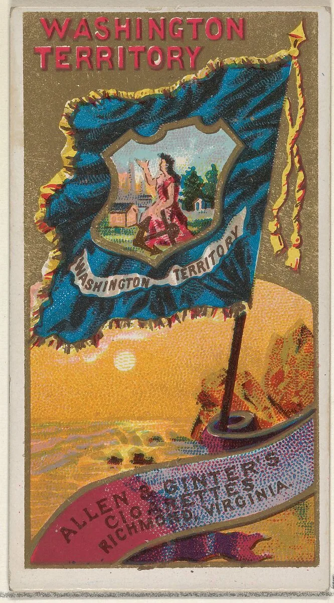 Washington Territory, from Flags of the States and Territories (N11) for Allen & Ginter Cigarettes Brands — Allen & Ginter