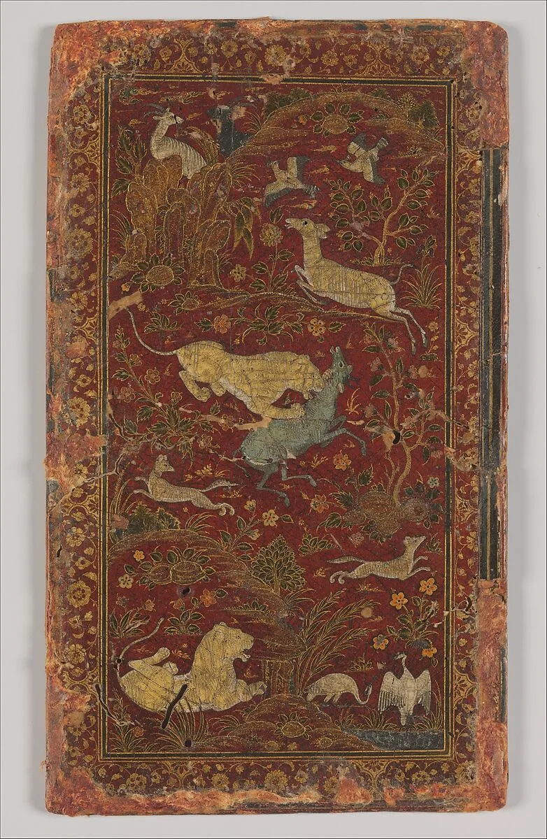 Bookbinding with Animals in a Landscape — Unknown