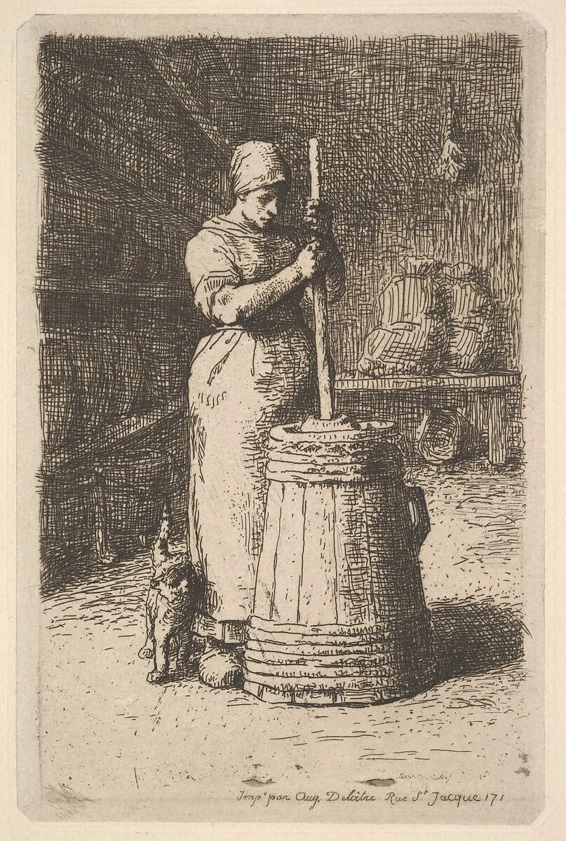 Woman Churning Butter — Jean-François Millet