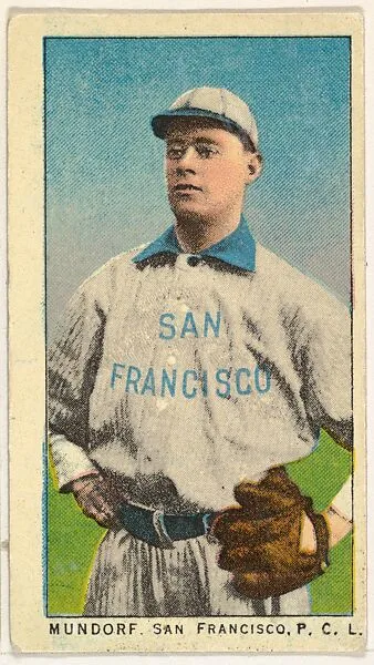 Mundorf, San Francisco, Pacific Coast League, from the "Obak Baseball Players" set (T212), issued by the American Tobacco Company to promote Obak Mouthpiece Cigarettes — American Tobacco Company