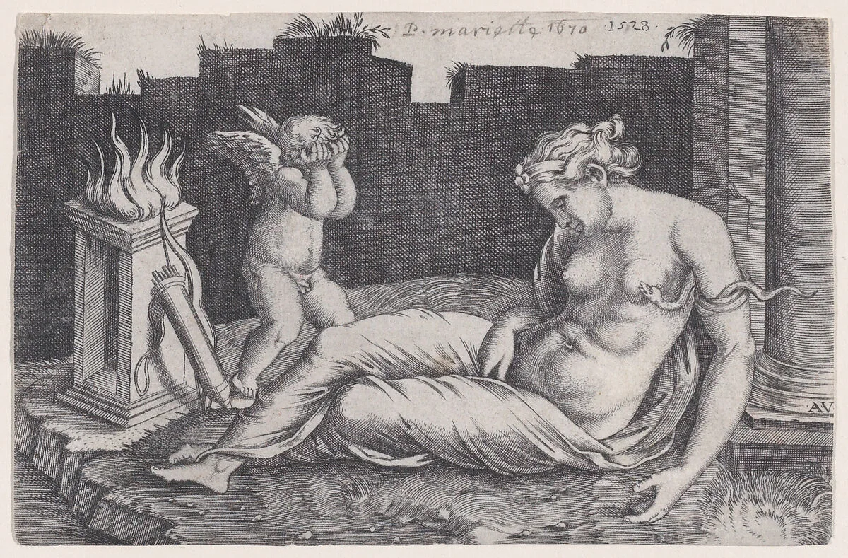 Cleopatra — Agostino Veneziano (Agostino dei Musi)|Raphael (Raffaello Sanzio or Santi)