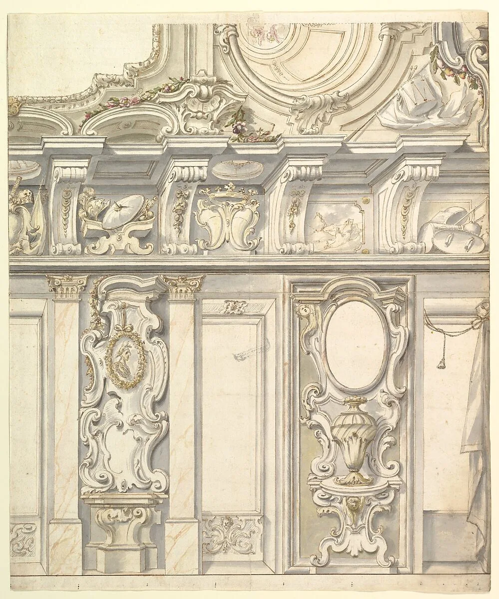 Design for Elevation for Elaborate Wall and Vault with the Savoya Arms — Anonymous, Italian, Piedmontese, 18th century