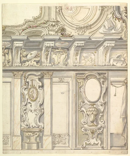 Design for Elevation for Elaborate Wall and Vault with the Savoya Arms