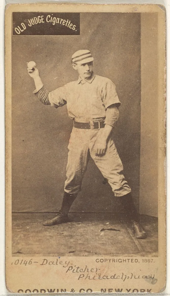 Edward M. Daily, Pitcher, Philadelphia, from the Old Judge series (N172) for Old Judge Cigarettes — Goodwin & Company