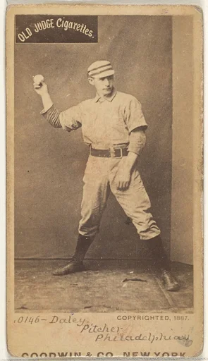 Edward M. Daily, Pitcher, Philadelphia, from the Old Judge series (N172) for Old Judge Cigarettes