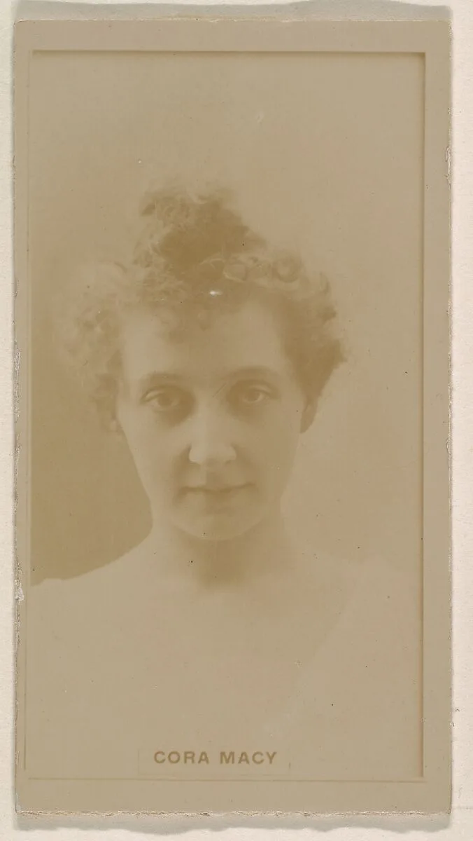 Cora Macy, from the Actresses series (N245) issued by Kinney Brothers to promote Sweet Caporal Cigarettes — Kinney Brothers Tobacco Company