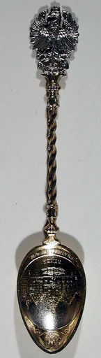 Souvenir spoon with Frankfurt scene in low relief on bowl
