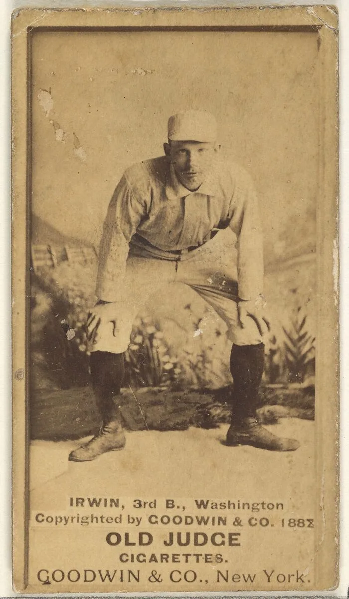 John Irwin, 3rd Base, Washington Nationals, from the Old Judge series (N172) for Old Judge Cigarettes — Goodwin & Company