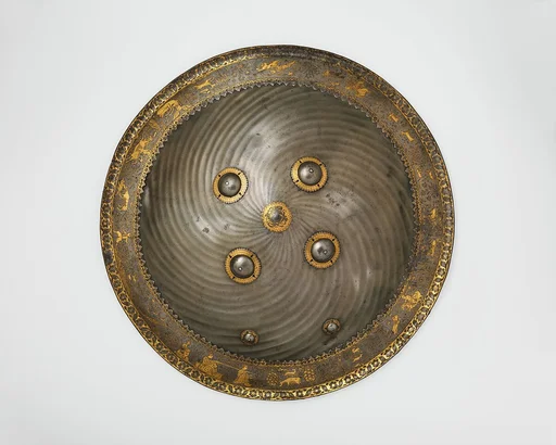 Shield with Hunting and Landscape Vignettes