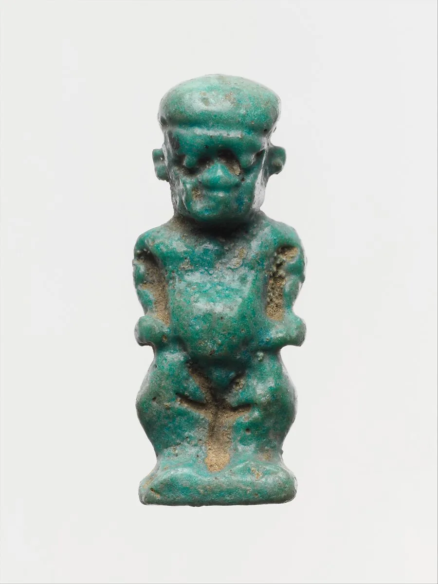 Faience amulet in the form of the dwarf god Pataikos — Unknown