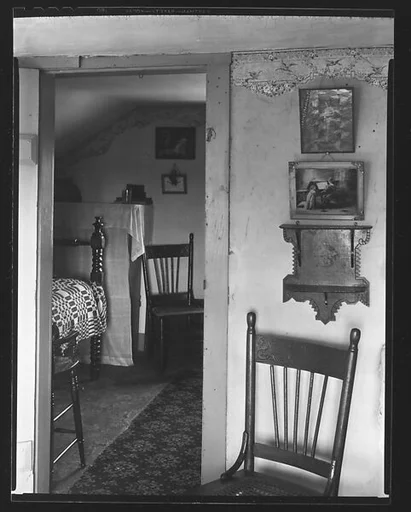 [Bedroom Interior Seen through Doorway, Near Copake, New York]