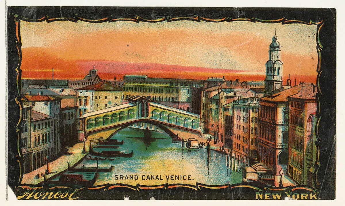 Grand Canal, Venice, from the Transparencies series (N137) issued by W. Duke, Sons & Co. to promote Honest Long Cut Tobacco — W. Duke, Sons & Co.