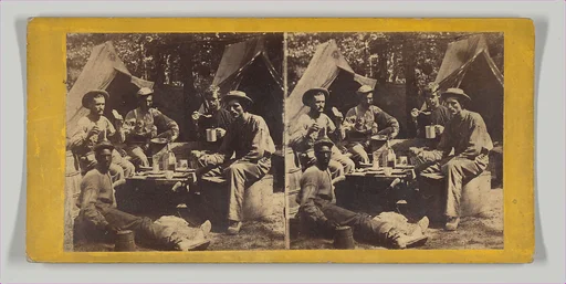 Camp Scenes, Army of the Potomac. Camp Dinner.