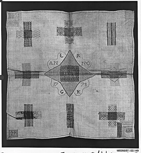 Embroidered darning sampler